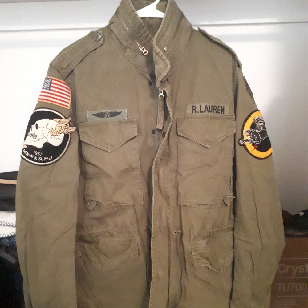 Ralph lauren polo military jacket us flag Women L, Men M
